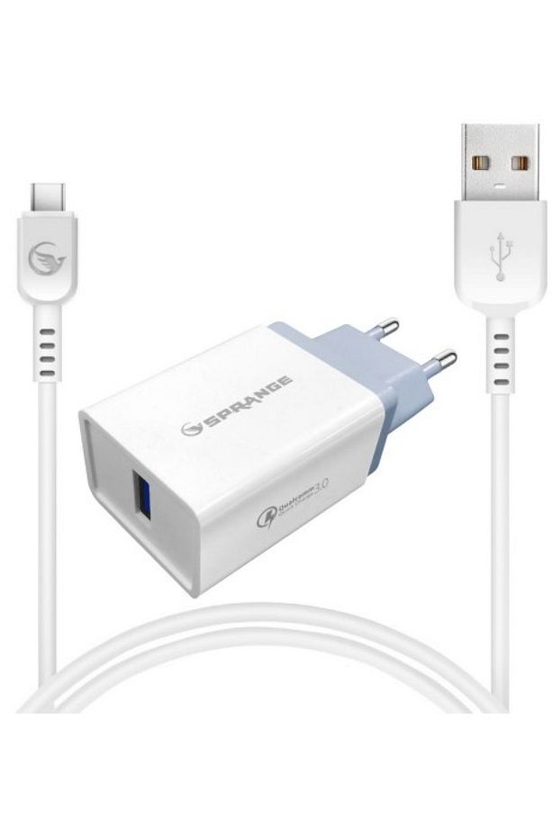 Sprange T-30 18W 3A Fast Hızlı Qualcomm Quick Charge 3.0 Type-C Kablolu Şarj Seti - 1