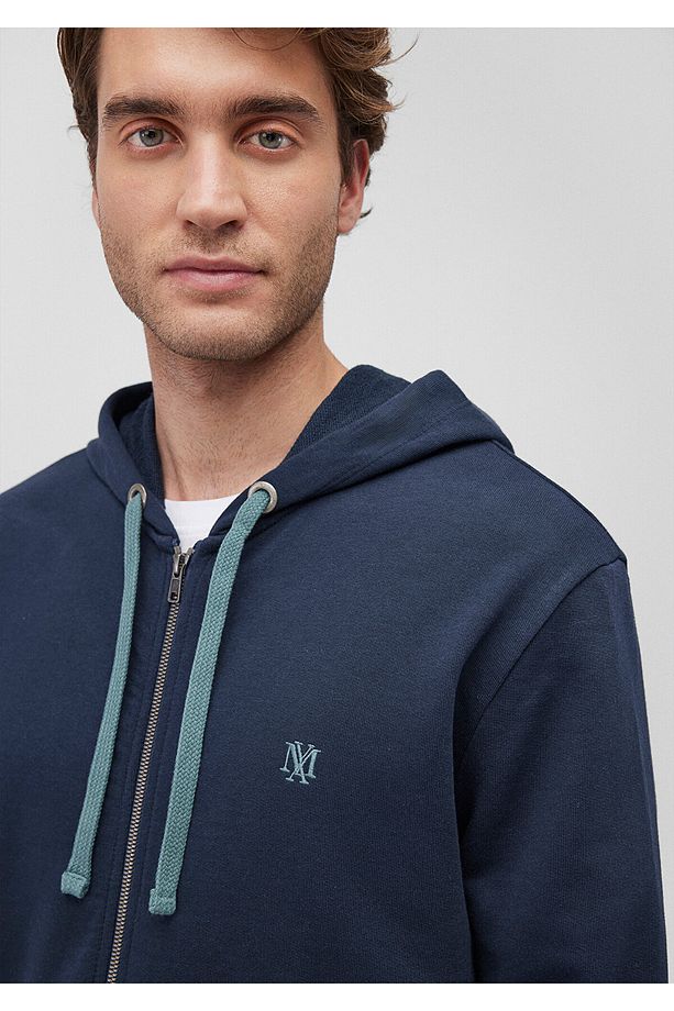 Logolu Fermuarlı Lacivert Sweatshirt 065582-26828 - 5