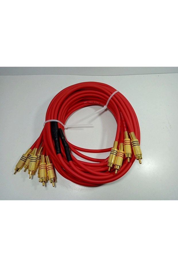 Amfi RCA Kablosu – El Yapımı 4 Giriş 8 Çıkış %100 Bakır Parazit Yapmaz – Anfi Rca Kablosu – 5 Metre - 2