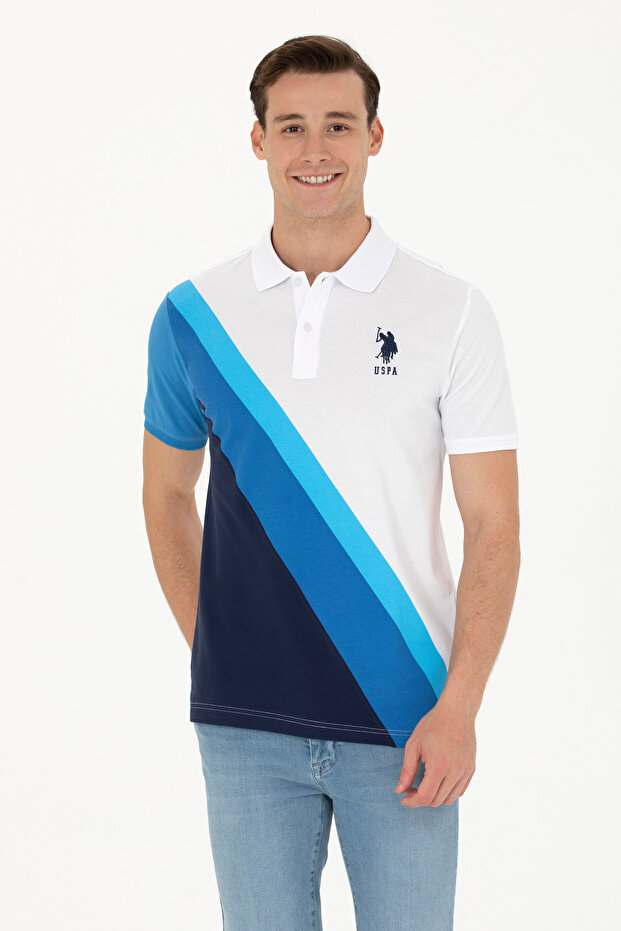 Men's Navy Blue Polo Neck T-Shirt 50263398-Vr033
