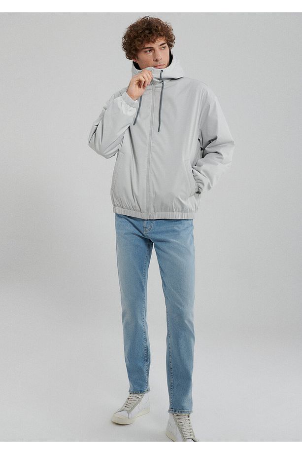 Kapüşonlu Gri Ceket Regular Fit / Normal Kesim 0110333-70074 - 2