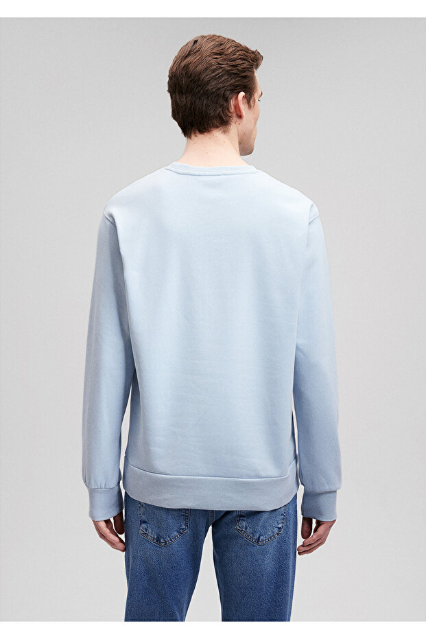 Bisiklet Yaka Mavi Basic Sweatshirt 0S10108-70803 - 4