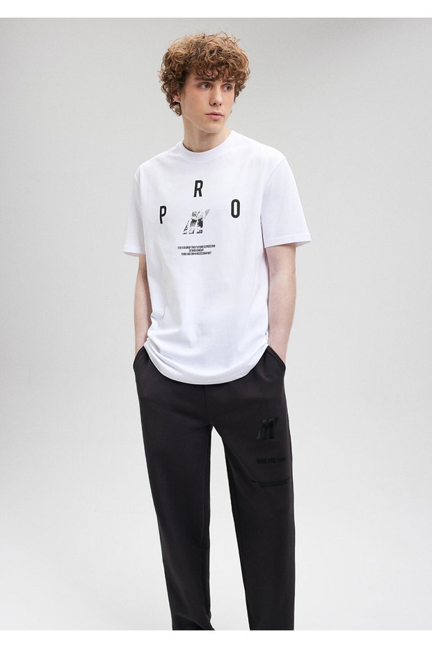 Printed White T-Shirt Loose Fit / Loose Relaxed Fit0612176-620