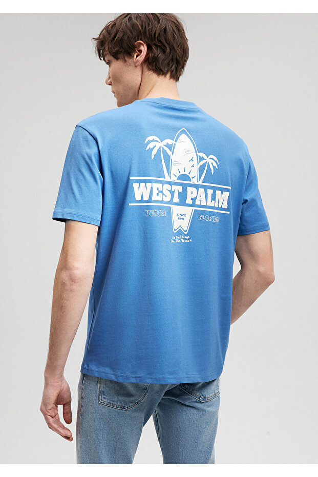 Printed Blue T-shirt Loose Fit / Loose Comfortable Fit0612050-70872