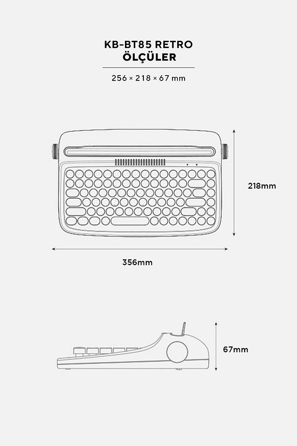 Klavye Daktilo Tipi Pinterest Kb-bt85 Retro Series Bluetooth Daktilo Mac/win /android/ios Kablosuz - 7