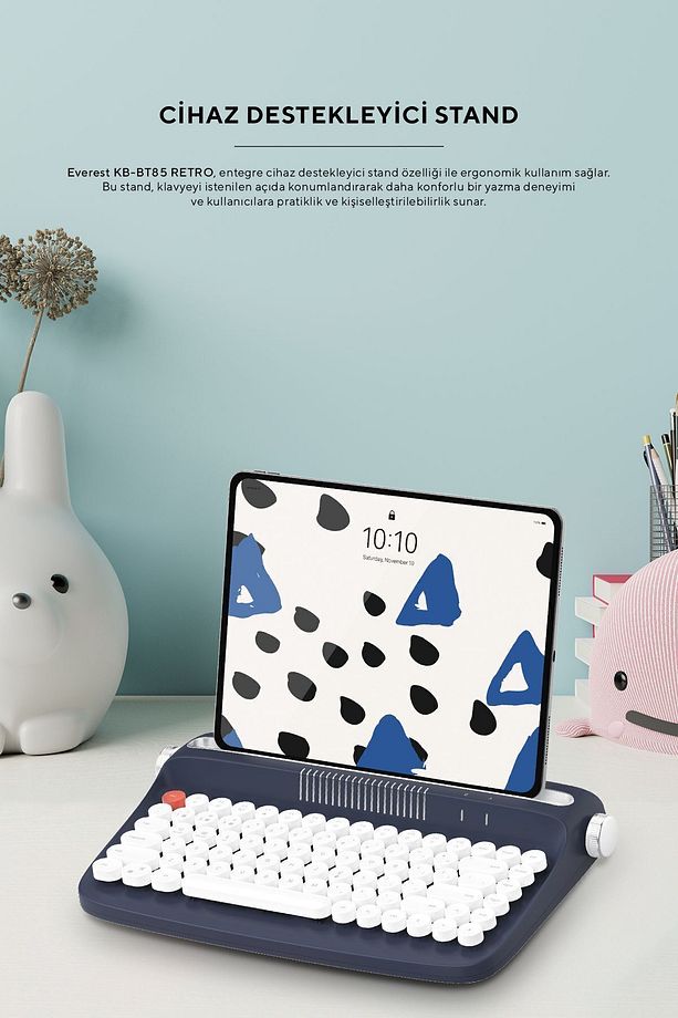 Klavye Daktilo Tipi Pinterest Kb-bt85 Retro Series Bluetooth Daktilo Mac/win /android/ios Kablosuz - 4
