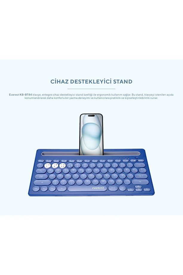 Klavye Kablosuz Bluetooth Ultra Ince Şarjlı Q Mac/win/android/ıos Uyumlu - 3