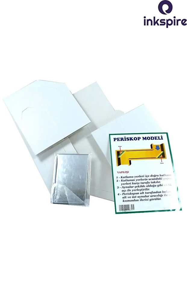 Basit Periskop Yapım Seti 1 Paket Karton Aynalı Periskob Model Seti Fen Bilimleri Deney Seti - 2