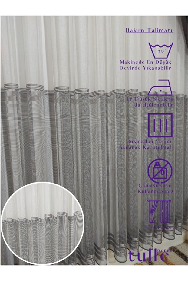 Haliç Etekli Bantlı Tül - 9