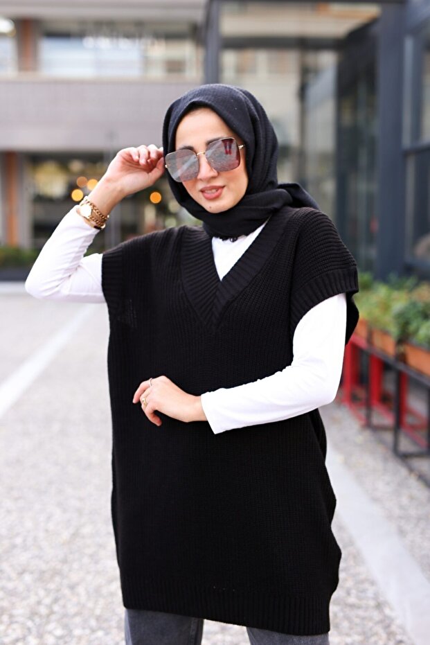 Kadın Siyah Süveter - 1