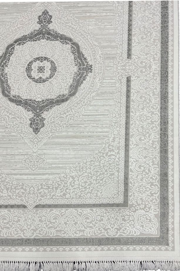 - Modern %100 Akrilik (YÜN) Salon Oturma Odası Mutfak Halısı Antibakteriyel 7317gri - 8