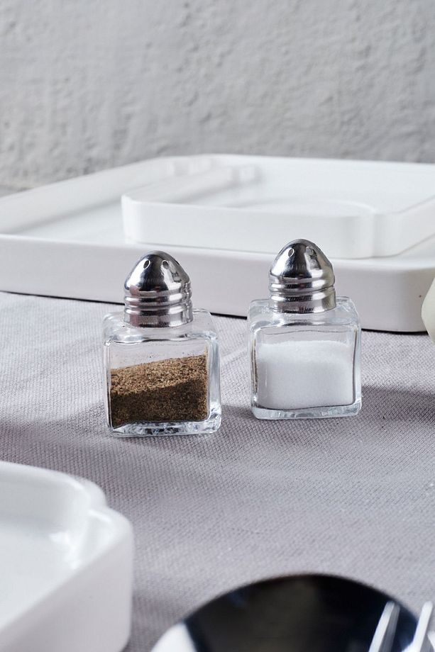 Salty Cam 2'li Tuzluk 20ml Mini Küp Tek Kişilik Tuzluk-karabiberlik Seti Paslanmaz Çelik Kapak - 5