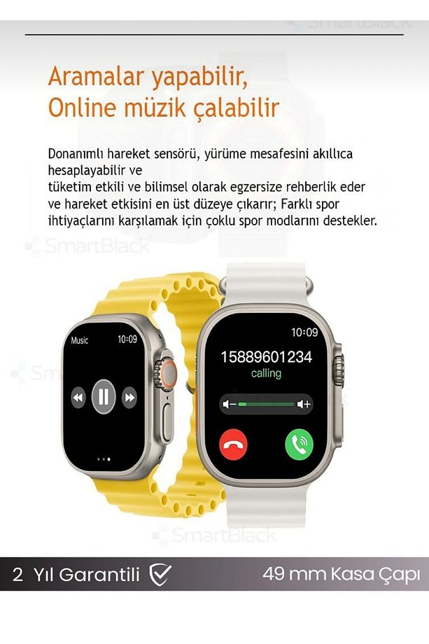 Watch 8 Ultra Uyumlu Akıllı Saat Ios  Andorid Destekli Arama Özeliği Sensörlü Lcd Ekran 3tuş - 8
