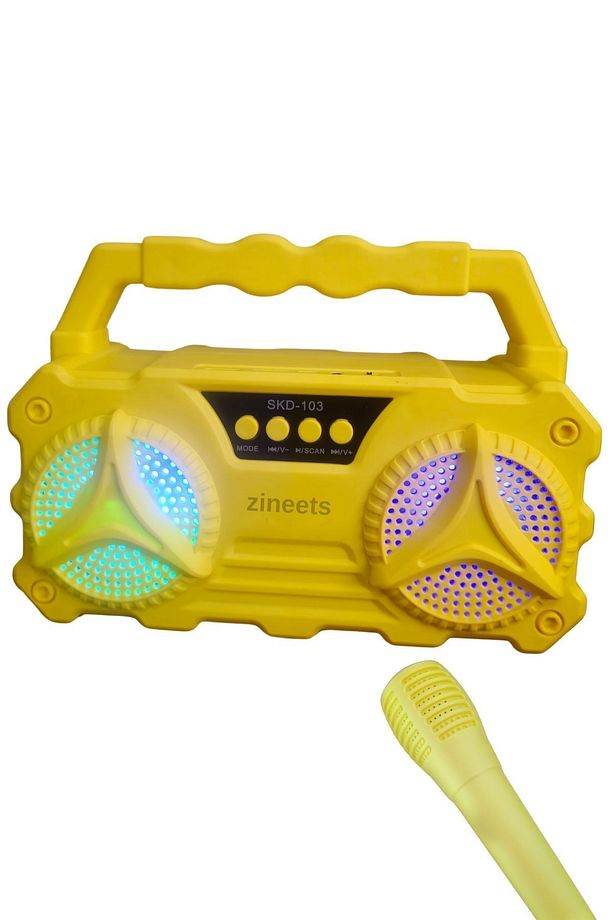 Bluetooth Hoparlör Parti Hoparlörü Karaoke Mikrofon Hediyeli Işıklı Ses Bombası Radyo Usb Sd Girişli - 1