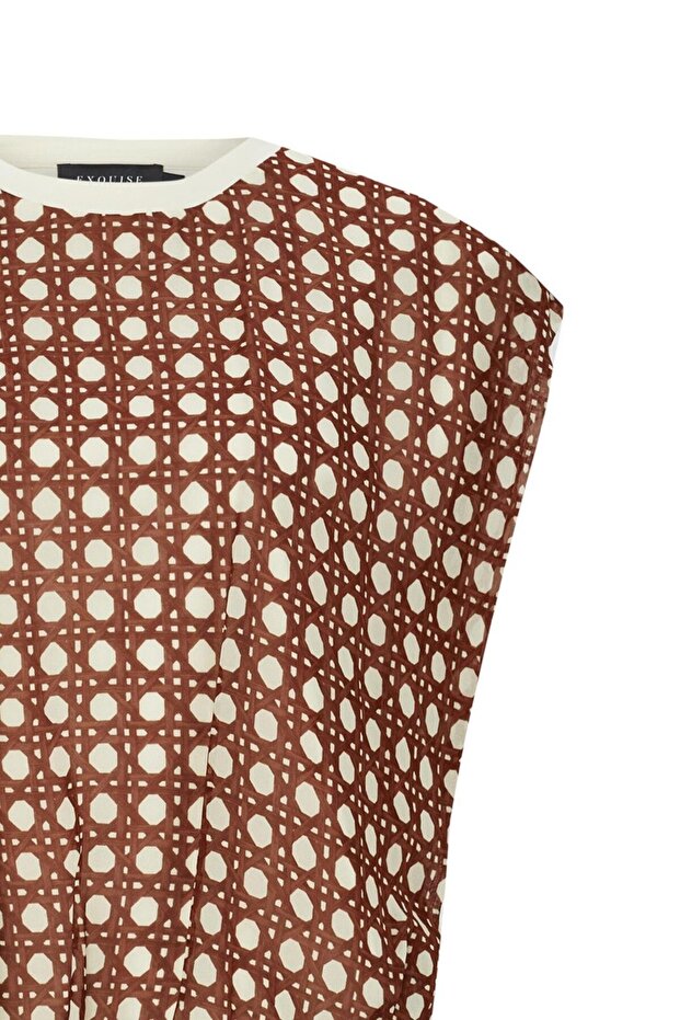 بلوزة بنية عادية - نمط السلة - 6