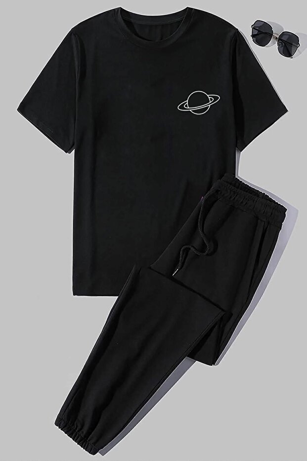 Unisex Universe Themed Printed 2-Piece Tracksuit Set