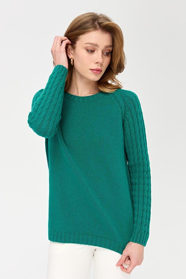 Women's Zero Collar Sleeve Hair Knitted Wool Sweater A.ö.başı