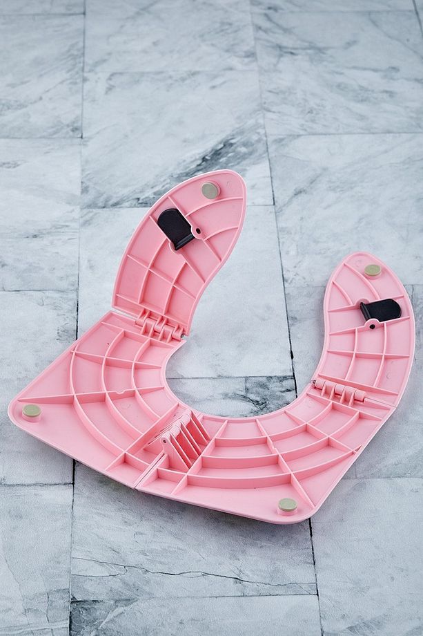 Katlanabilir Portatif Kolay Taşınabilir Çocuk Klozet Kapağı Adaptörü Pembe - 5