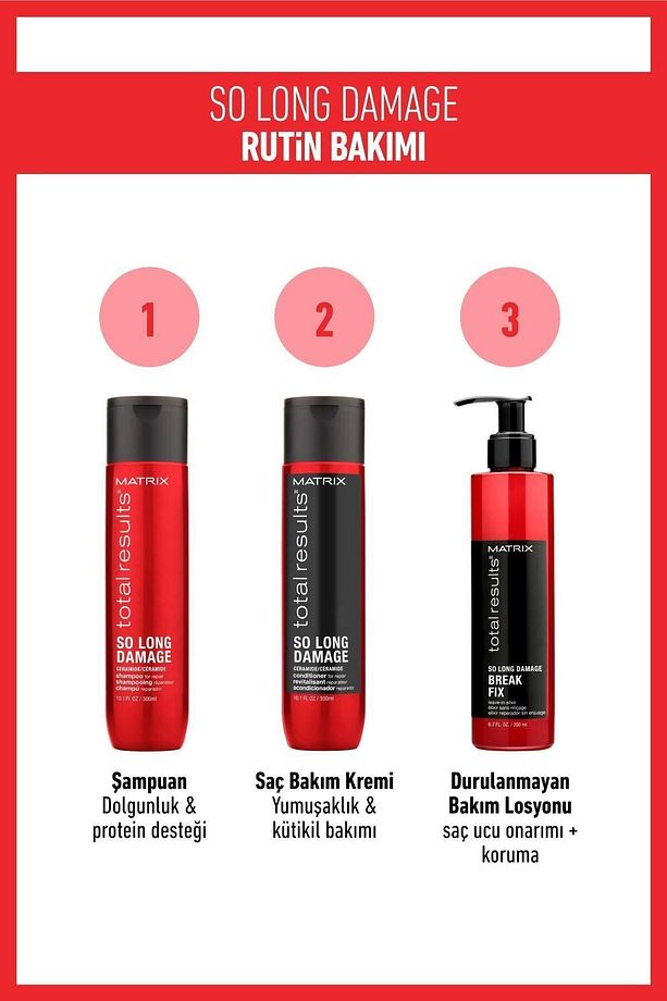 So Long Damage Şampuan 300 ml ve  Saç Bakım Kremi 300 ml  Seti - 5