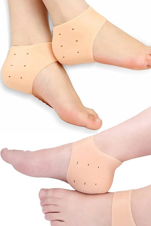 Ten Rengi Silikon Topuk Çorabı Ayak Ağrısı Ve Mantar Önleyici Ayak Tabanlığı Ten Rengi Çorap - 1