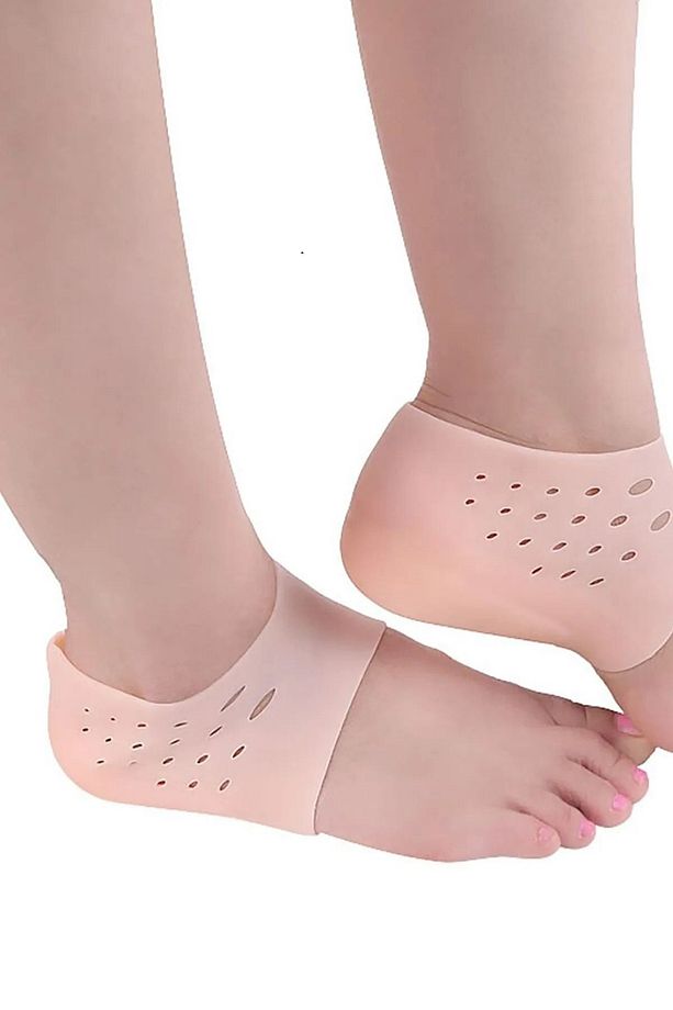 Ten Rengi Silikon Topuk Çorabı Ayak Ağrısı Ve Mantar Önleyici Ayak Tabanlığı Ten Rengi Çorap - 3