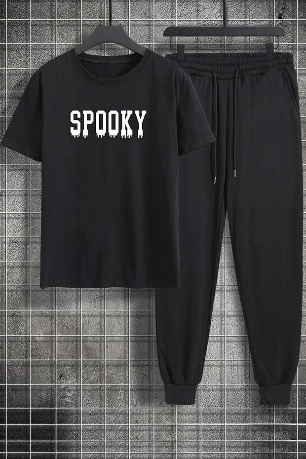 Unisex Spooky Printed 2-Piece Tracksuit Set