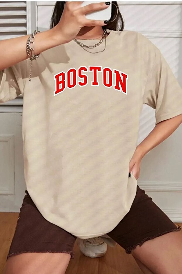 Unisex Boston Printed T-shirt