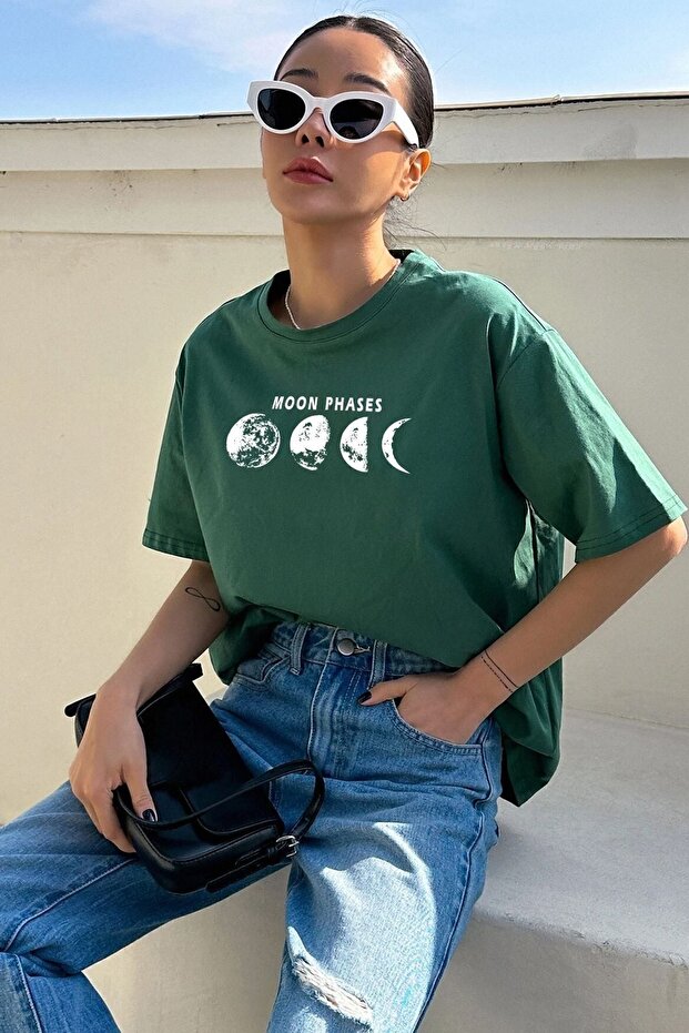 Unisex Moon Phases Printed T-shirt