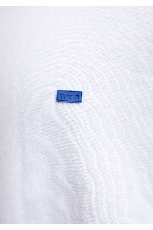 Bisiklet Yaka Beyaz Basic Sweatshirt 0S10084-620 - 6