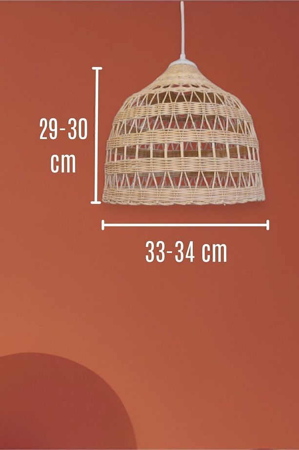 rattan avize (siyah duy)bambu hasır aydınlatma (duy ile) - 6