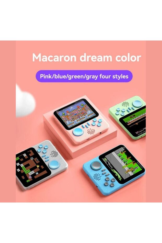 Mini Atari Taşınabilir 666 Adet Retro Oyun Konsolu 3.5 inç Ekran Çift Konsol Gameboy El Atarisi - 2