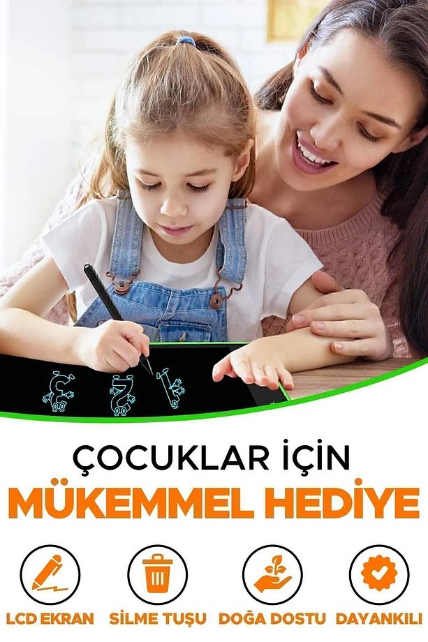 Writing Tablet Lcd 8.5 Inç Dijital Kalemli Çizim Yazı Tahtası Grafik Not Yazma Eğitim Tableti - 5