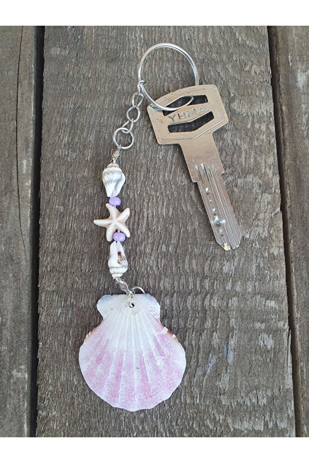 Purple Seashell Keychain