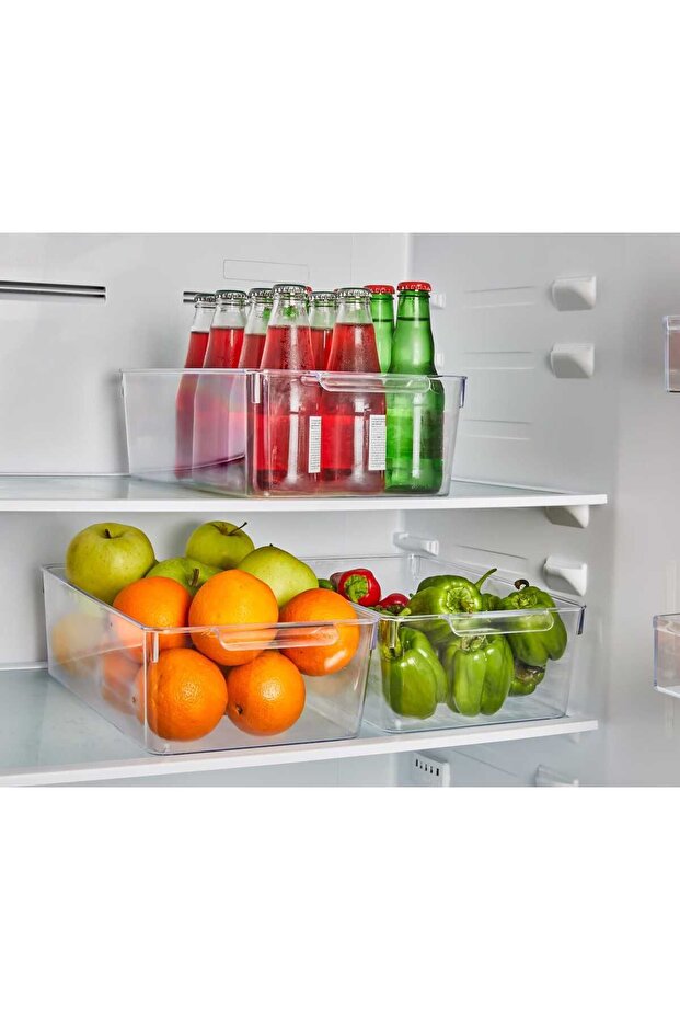 Transparent Refrigerator Organizer Cabinet Organizer Organizer 20X32.5X10Cm XL (3 Pcs)