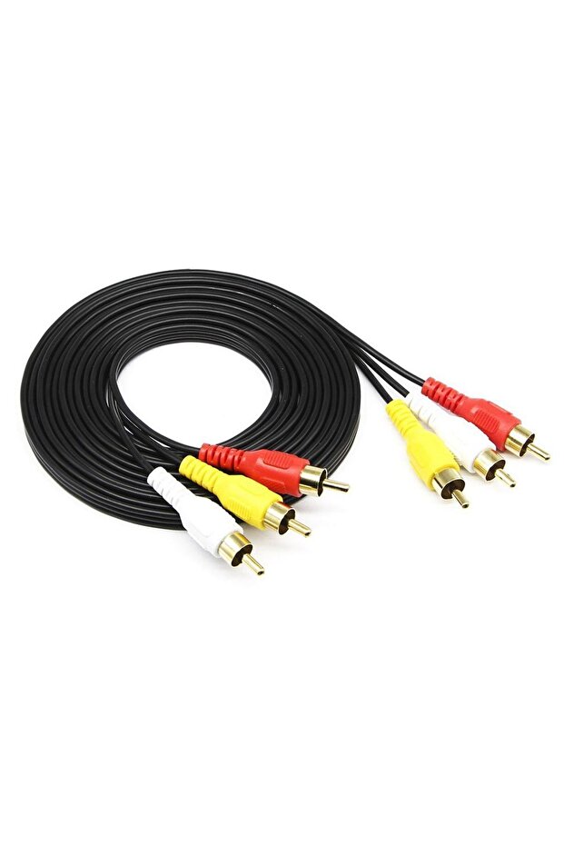 3rca Erkek 3 Rca Erkek Kompozit Ses Video Av Kablosu - 1