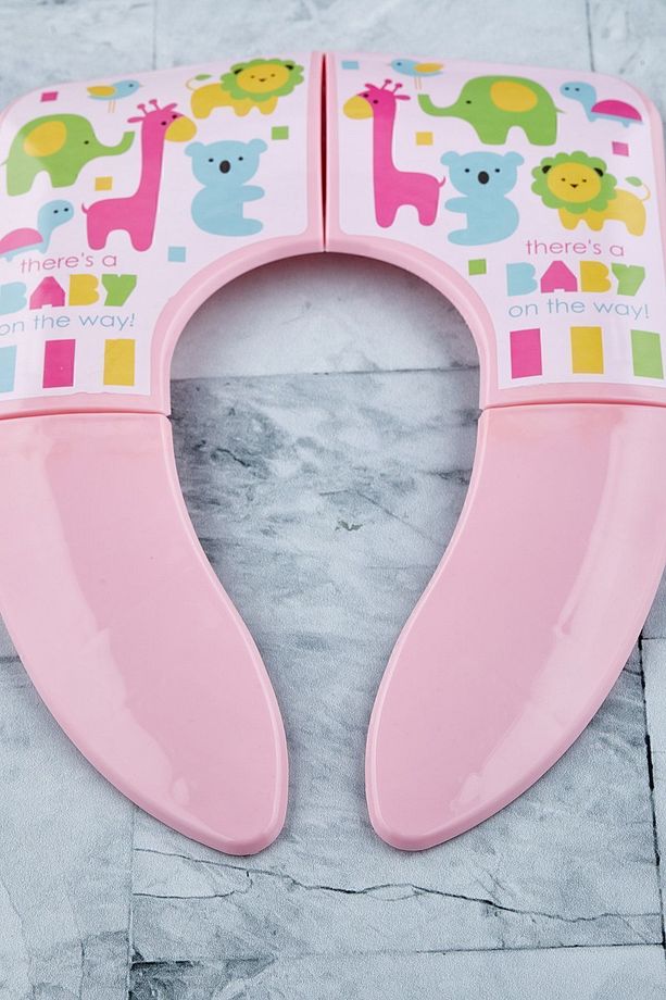 Katlanabilir Portatif Kolay Taşınabilir Çocuk Klozet Kapağı Adaptörü Pembe - 8