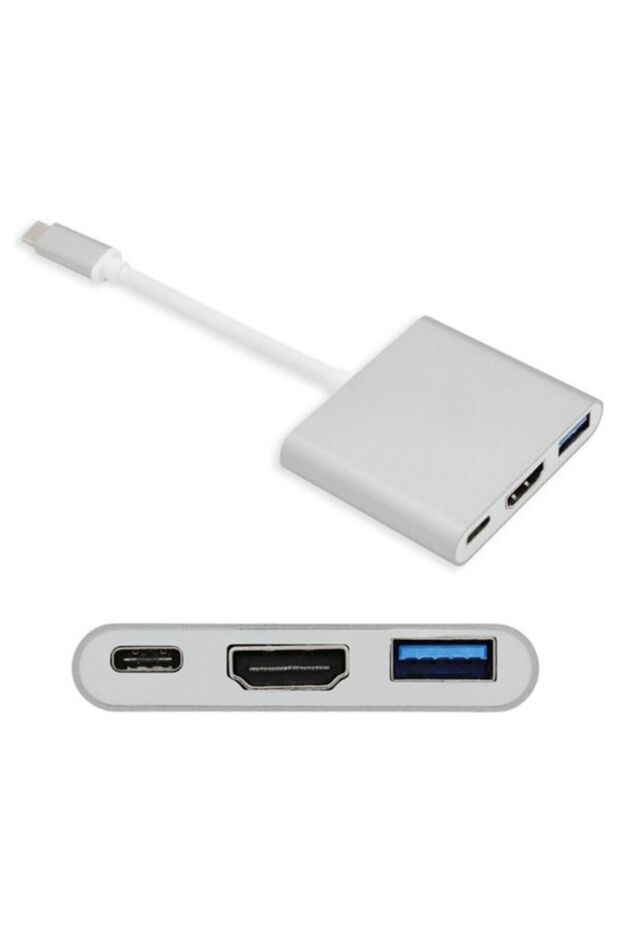 Usb 3.1 Type-c To Hdmi Usb 3.0 Port Usb C Şarj Çevirici Adaptör - Type-c Mhl Kablo - 1