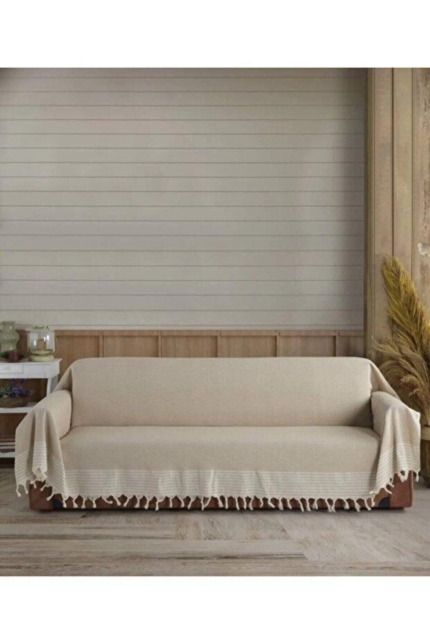King Size Cotton Sofa Cover Set Covering the Arms 3+3+1+1