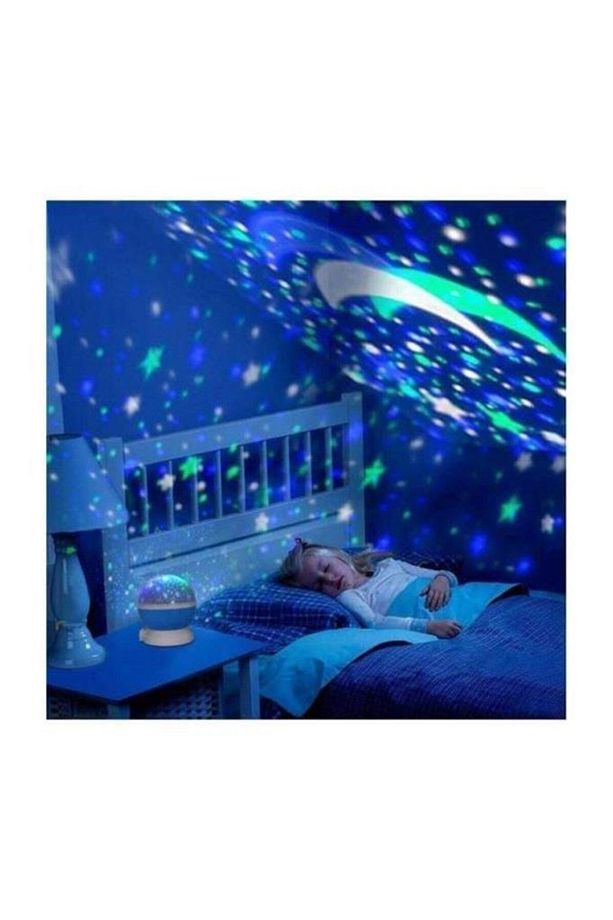 (KIRILABİLİR) Star Master Küre Renkli Yıldızlı Gökyüzü Projeksiyon Gece Lambası Mavi - 6