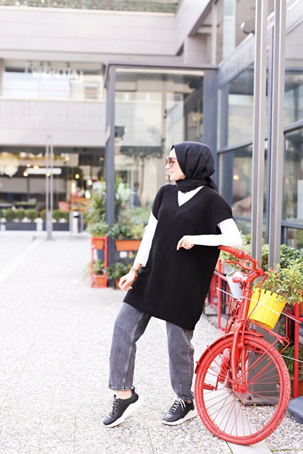 Kadın Siyah Süveter - 2