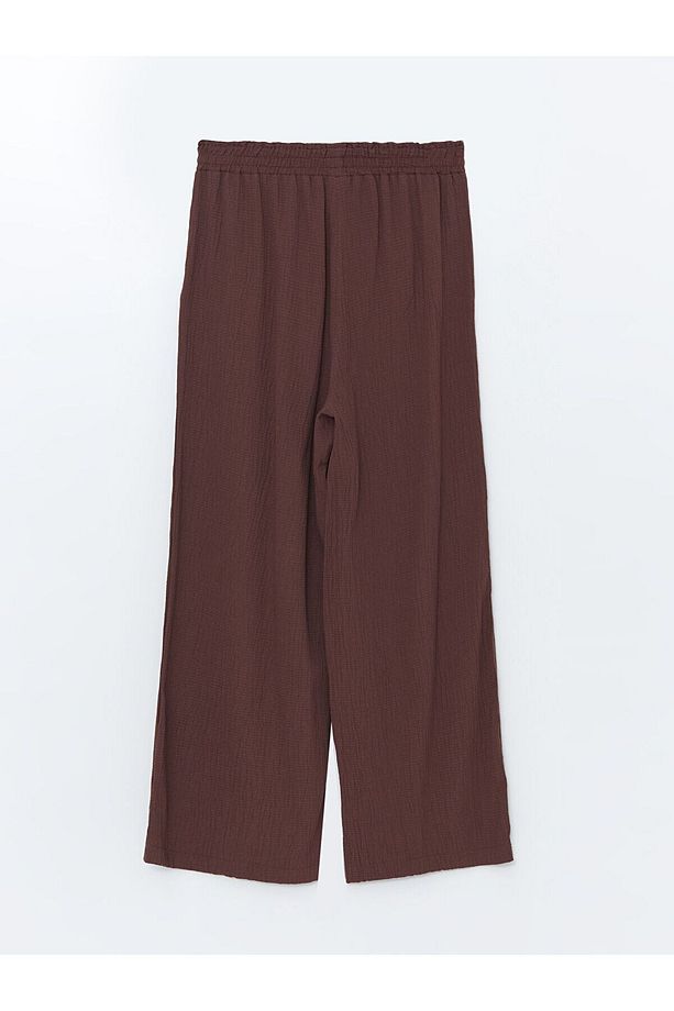 LCW Beli Lastikli Düz Geniş Paça Kadın Pantolon - 2