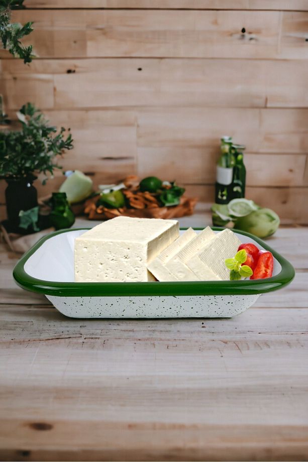 13 No Emaye Dörtgen Tabak Meze Kahvaltılık Kamp Piknik - 3
