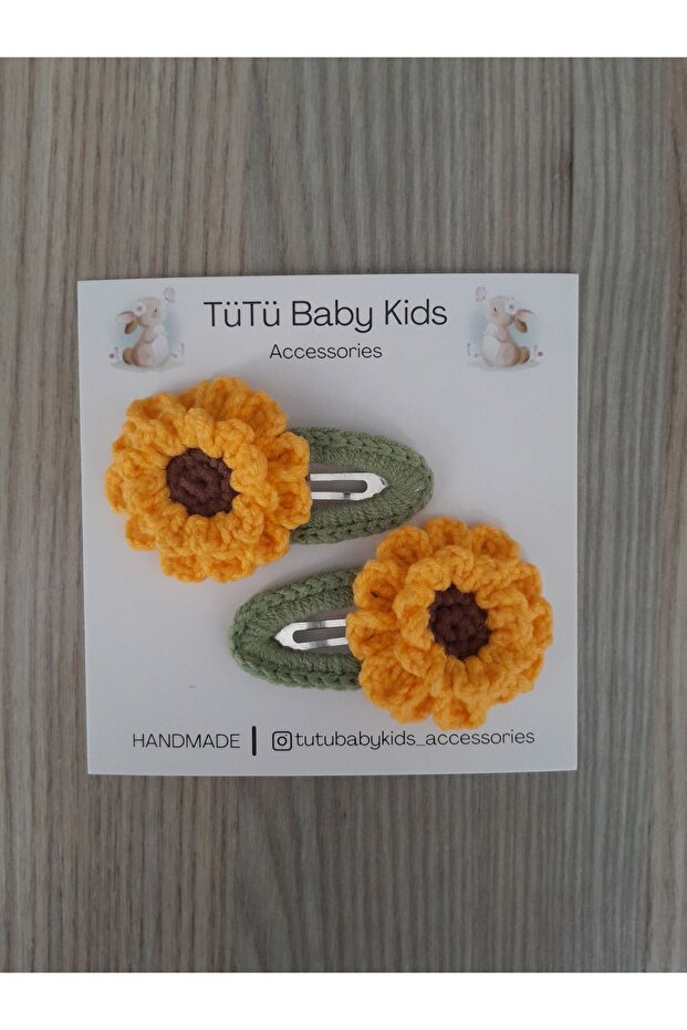 Girl's Hair Clip Handmade 2-Piece Daisy Snap Clip Set