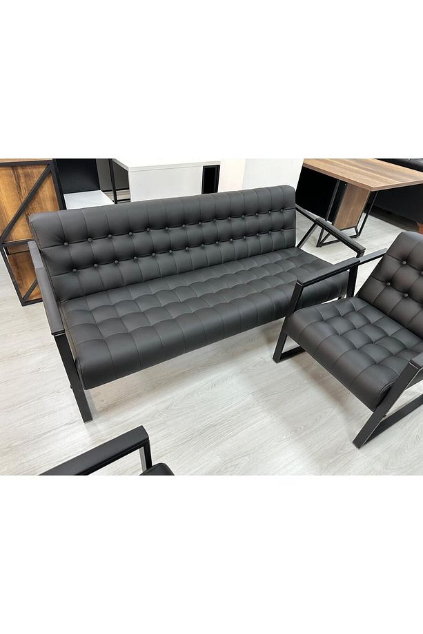 MAYA 3+1+1 DERİ OTURMA GRUBU MODERN OFİS KOLTUK TAKIMI - 5