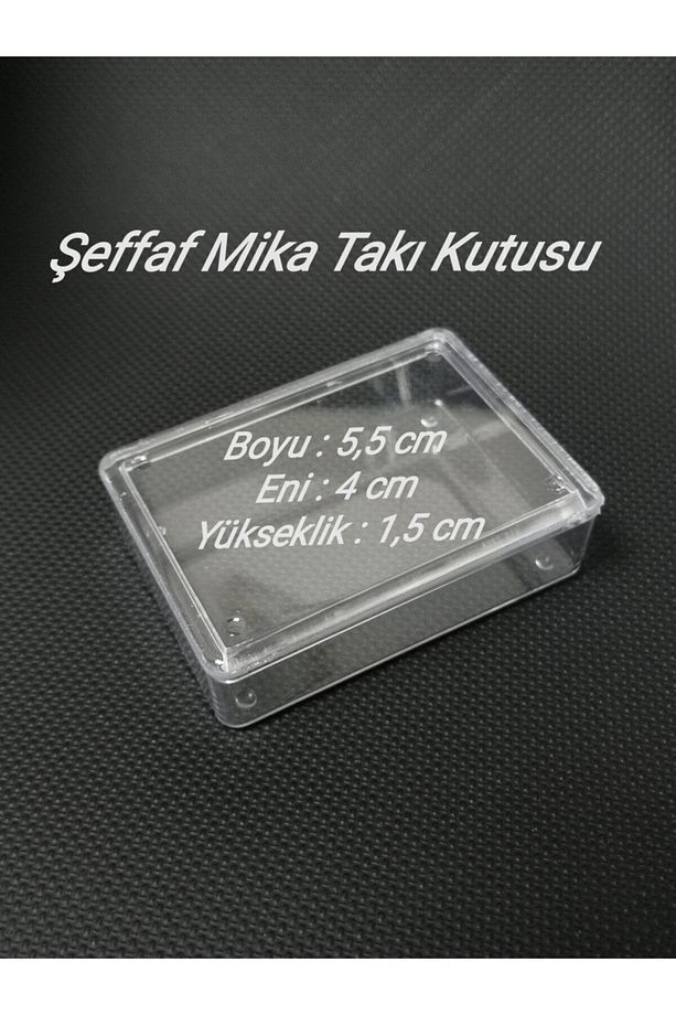 Şeffaf Mika Takı Kutusu, Mücevher Kutusu, Kolye-küpe-yüzük Kutusu (1 ADET) - 6