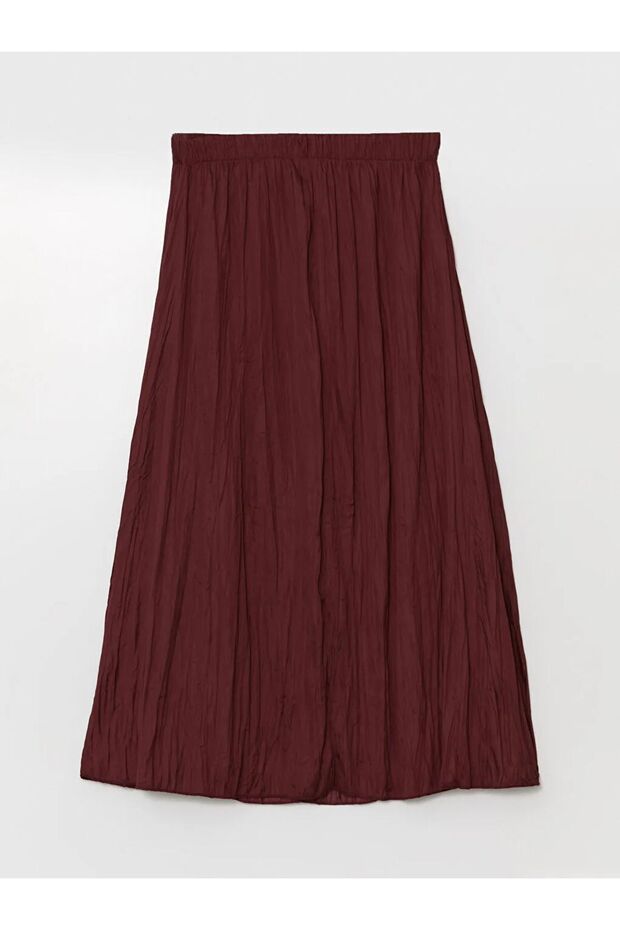 Lcw Modest - Claret Red Women's Skirt, Elastic Waist