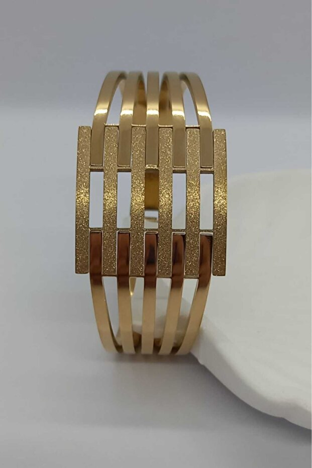 Çelik Simli Kalın Kaburga Model Bileklik - 3