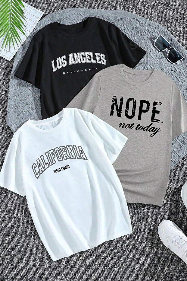 3-Pack Printed Oversized t-shirt