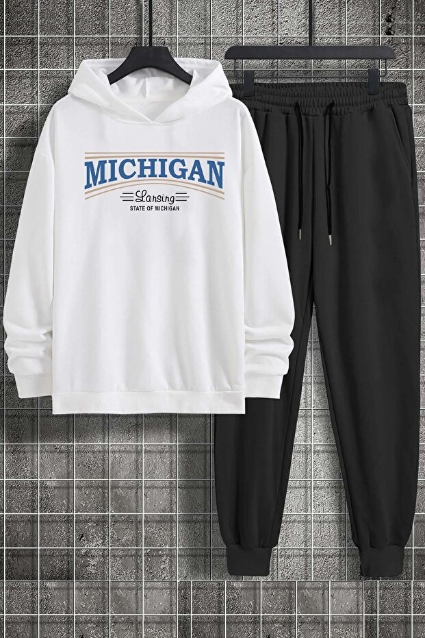 Unisex Michigan Printed Tracksuit Set
