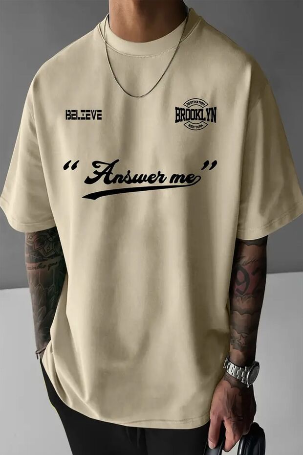 Answer Printed Unisex Oversize Tshirt